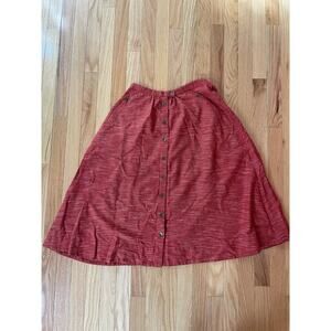 Pendleton Portland collection Red Space Dye 100% Cotton‎ skirt w/ Buttons- Small